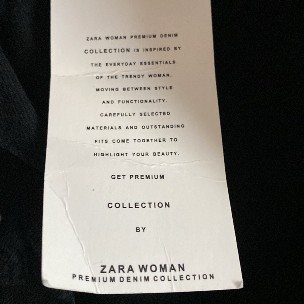 Zara Woman distressed black denim jacket with fringe back down arms - Picture 11 of 12